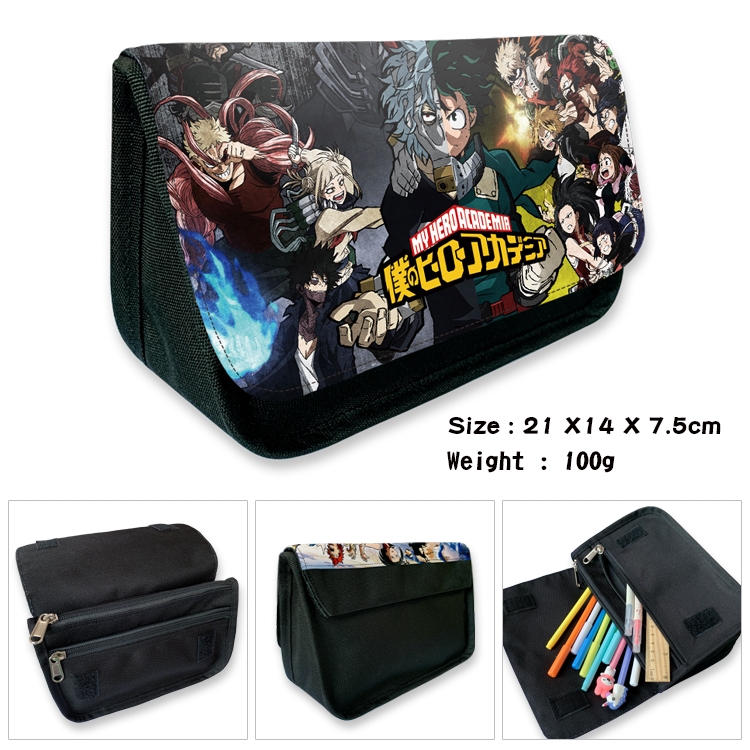 My Hero Academia Velcro canvas zipper pencil case Pencil Bag 21×14×7.5cm