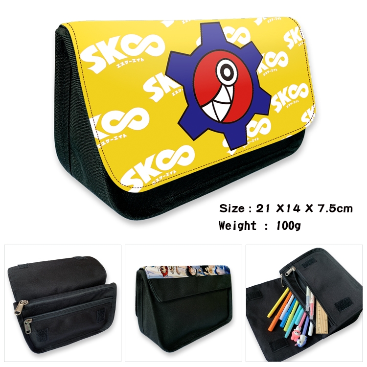 SK∞ Velcro canvas zipper pencil case Pencil Bag 21×14×7.5cm