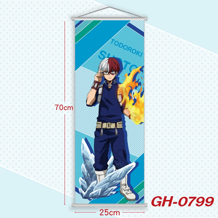 My Hero Academia Plastic Rod Cloth Small Hanging Canvas Painting 25x70cm price for 5 pcs GH-0799
