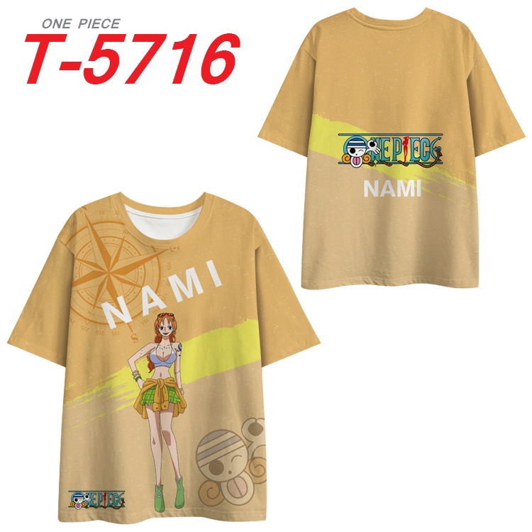 One Piece Anime Peripheral Full Color Milk Silk Short Sleeve T-Shirt from S to 6XL T-5716