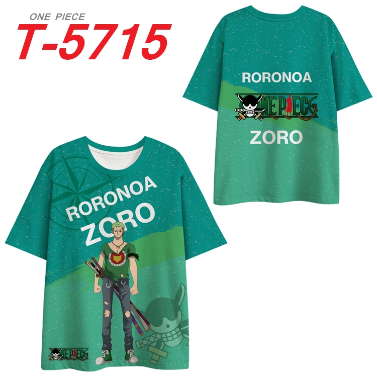One Piece Anime Peripheral Full Color Milk Silk Short Sleeve T-Shirt from S to 6XL T-5715