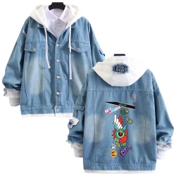 SK∞ anime stitching denim jack...