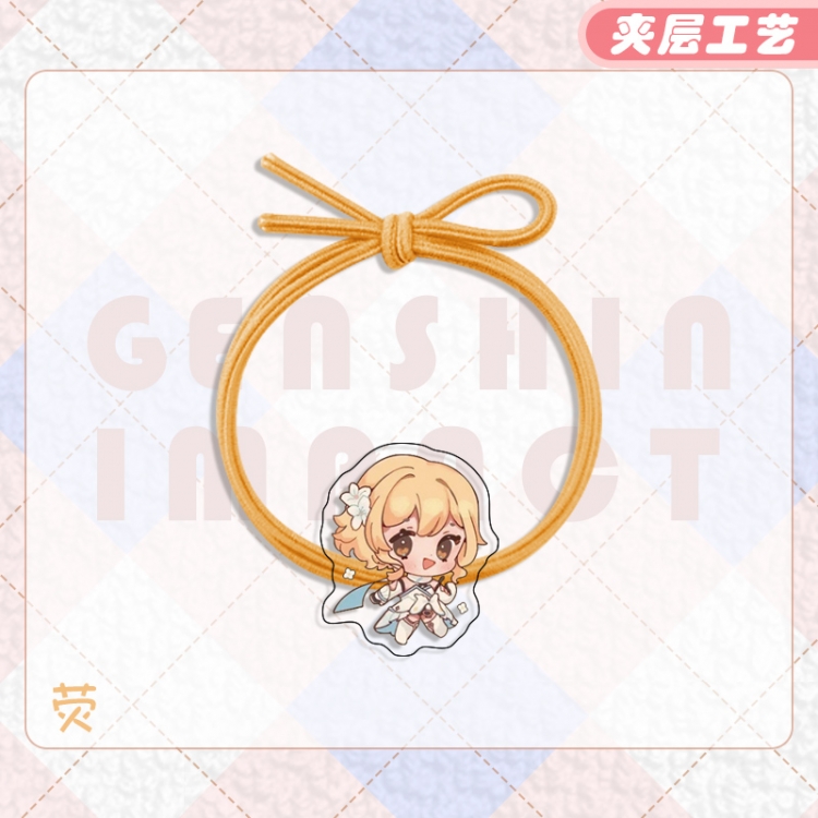 Genshin Impact Anime Acrylic Hair Rope Hair Ring Head Rope Jewelry price for 10 pcs