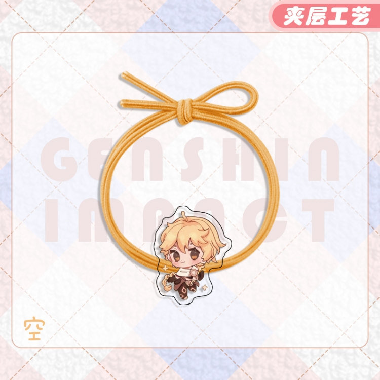 Genshin Impact Anime Acrylic Hair Rope Hair Ring Head Rope Jewelry price for 10 pcs