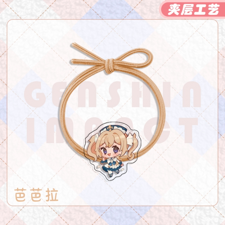 Genshin Impact Anime Acrylic Hair Rope Hair Ring Head Rope Jewelry price for 10 pcs