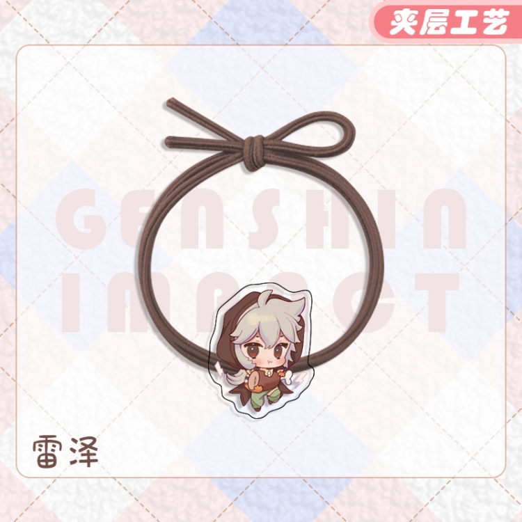 Genshin Impact Anime Acrylic Hair Rope Hair Ring Head Rope Jewelry price for 10 pcs