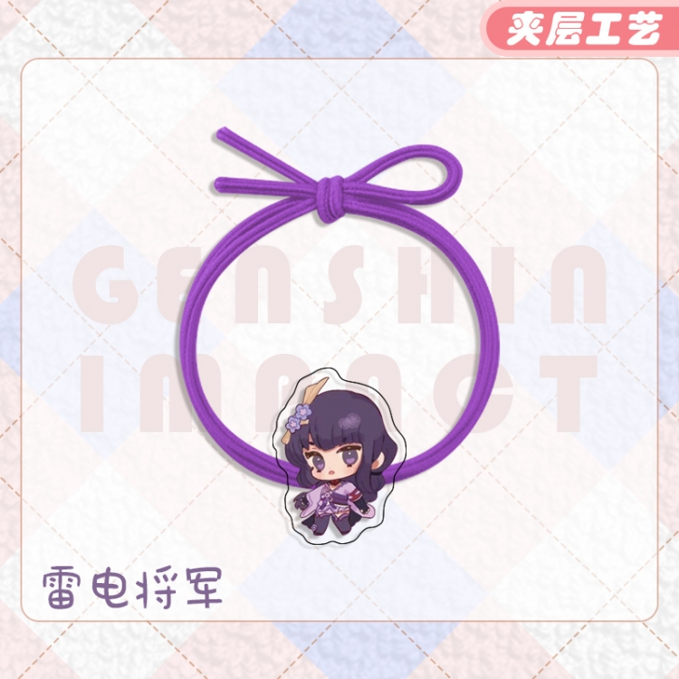 Genshin Impact Anime Acrylic Hair Rope Hair Ring Head Rope Jewelry price for 10 pcs