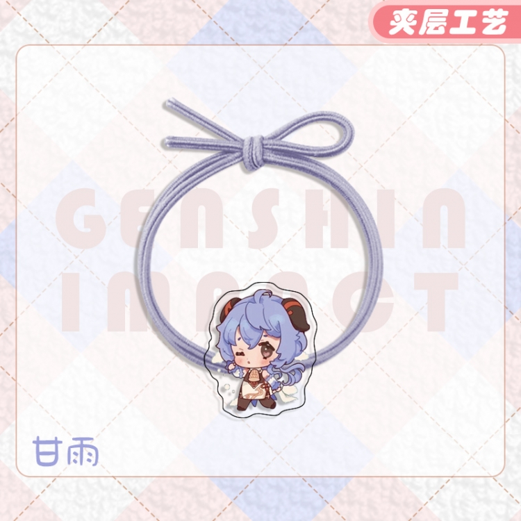 Genshin Impact Anime Acrylic Hair Rope Hair Ring Head Rope Jewelry price for 10 pcs