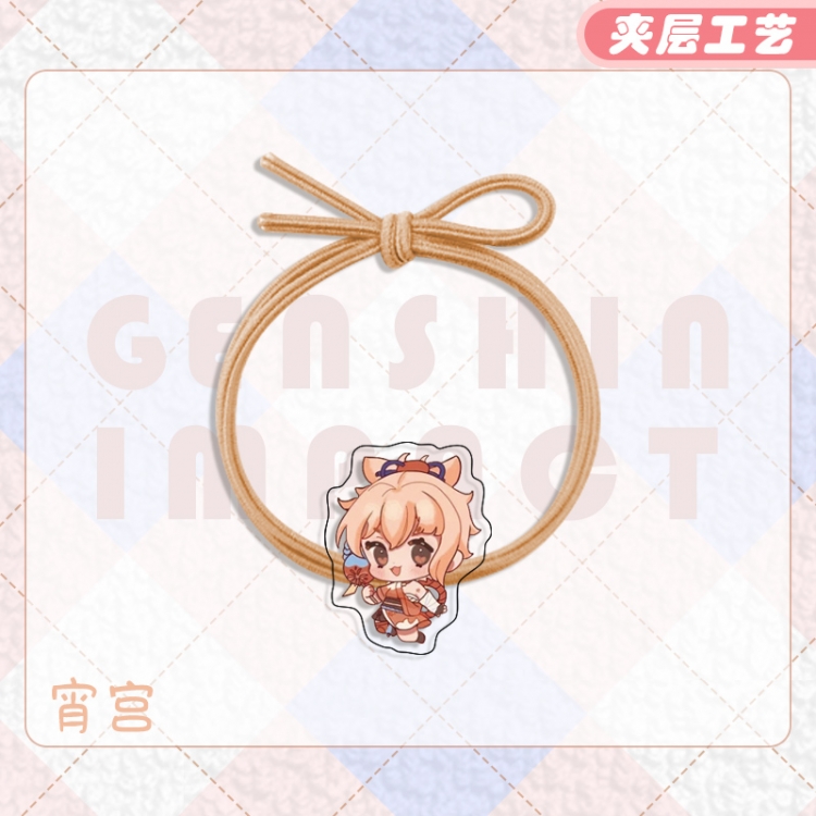 Genshin Impact Anime Acrylic Hair Rope Hair Ring Head Rope Jewelry price for 10 pcs