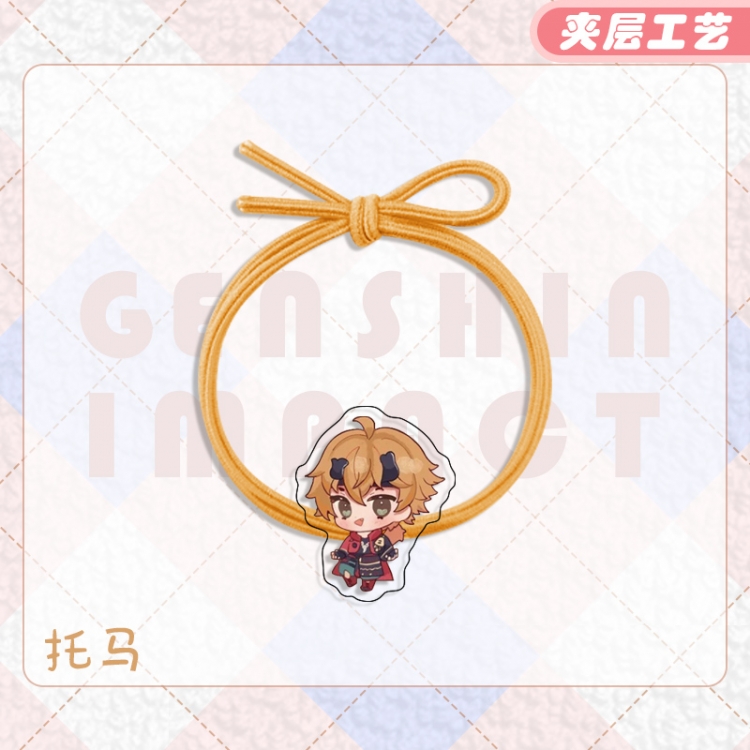 Genshin Impact Anime Acrylic Hair Rope Hair Ring Head Rope Jewelry price for 10 pcs