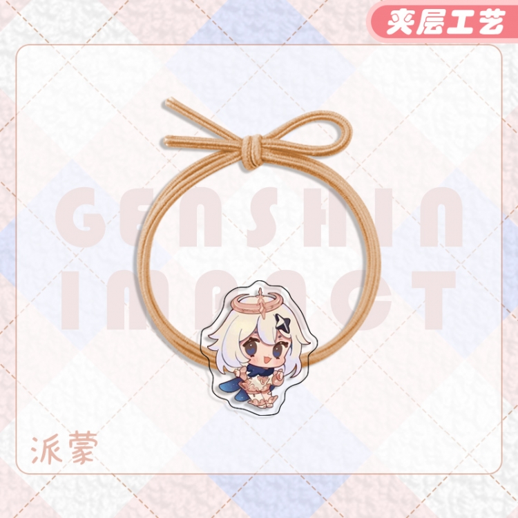 Genshin Impact Anime Acrylic Hair Rope Hair Ring Head Rope Jewelry price for 10 pcs