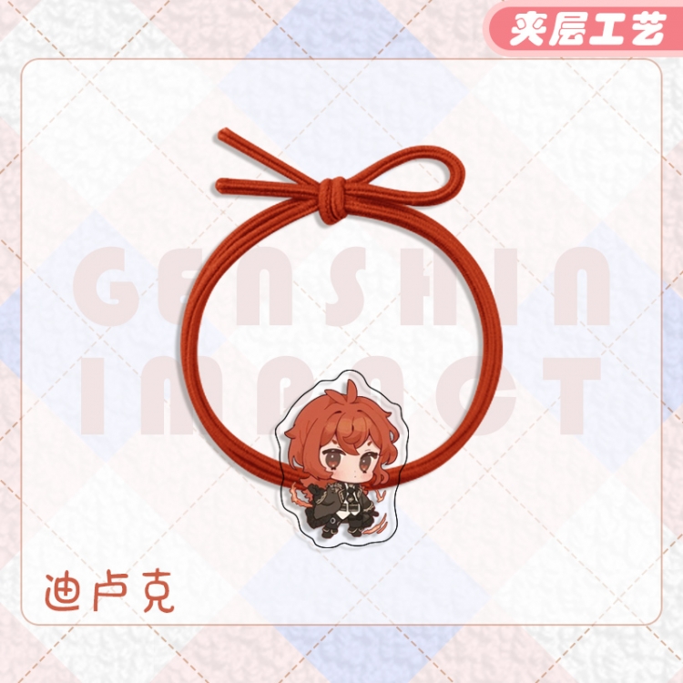 Genshin Impact Anime Acrylic Hair Rope Hair Ring Head Rope Jewelry price for 10 pcs