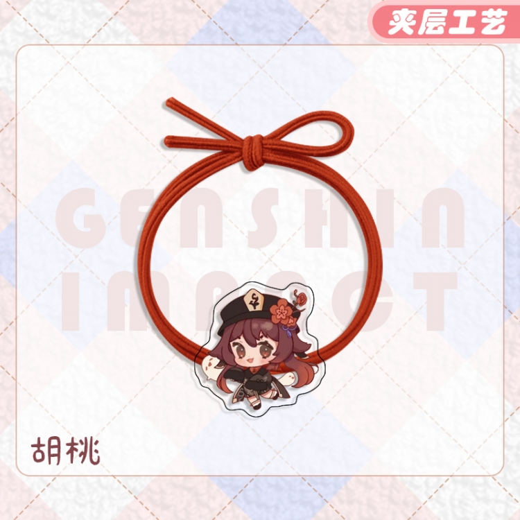 Genshin Impact Anime Acrylic Hair Rope Hair Ring Head Rope Jewelry price for 10 pcs