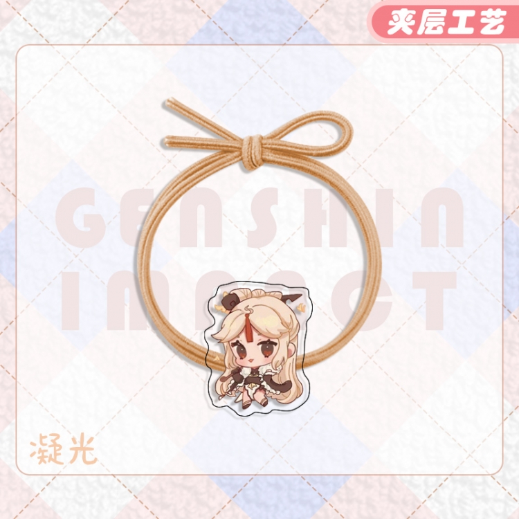 Genshin Impact Anime Acrylic Hair Rope Hair Ring Head Rope Jewelry price for 10 pcs