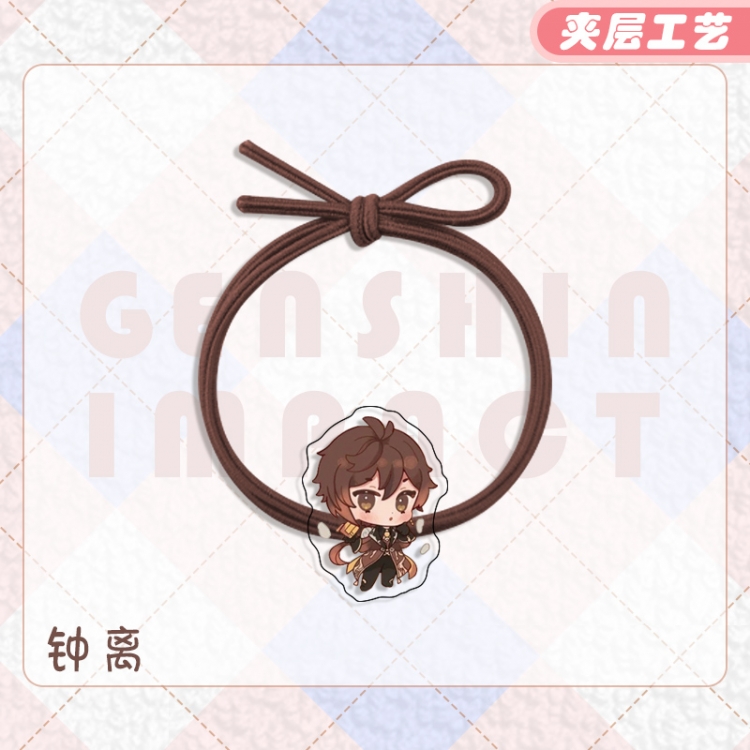 Genshin Impact Anime Acrylic Hair Rope Hair Ring Head Rope Jewelry price for 10 pcs