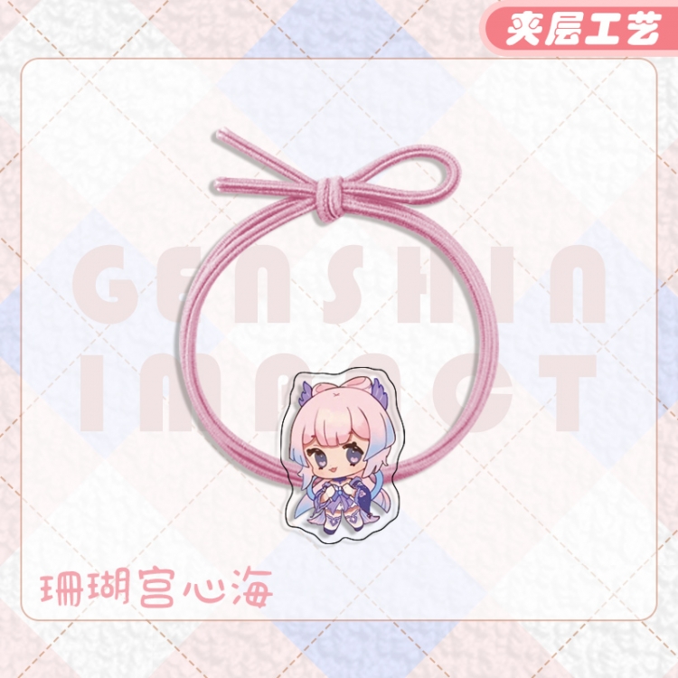 Genshin Impact Anime Acrylic Hair Rope Hair Ring Head Rope Jewelry price for 10 pcs