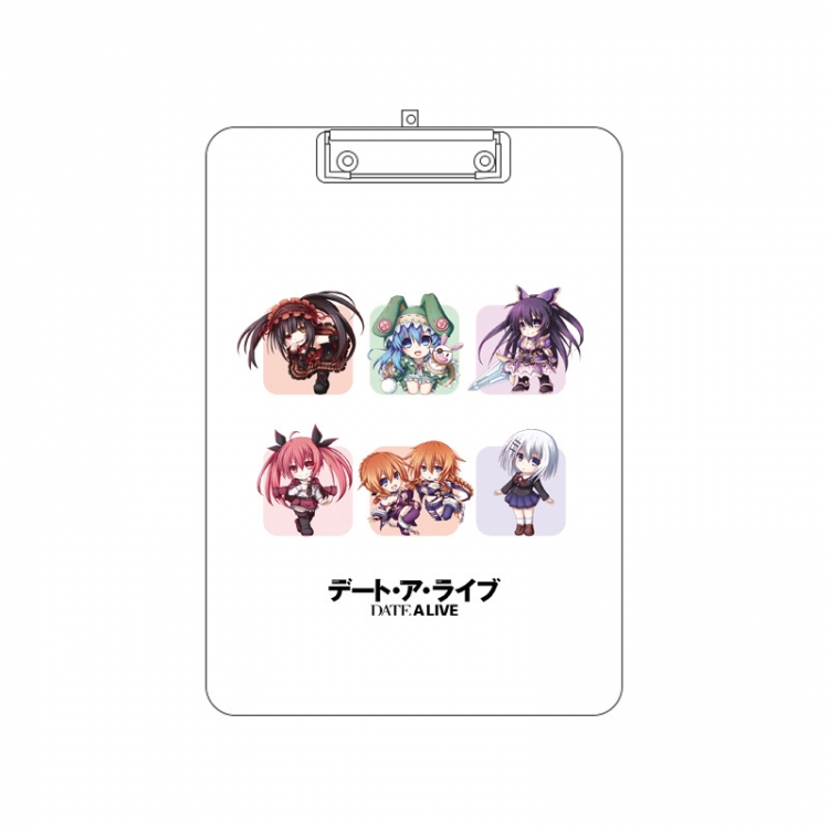 Date-A-Live Double-sided pattern acrylic board clip writing board clip pad 31X22CM price for 2 pcs