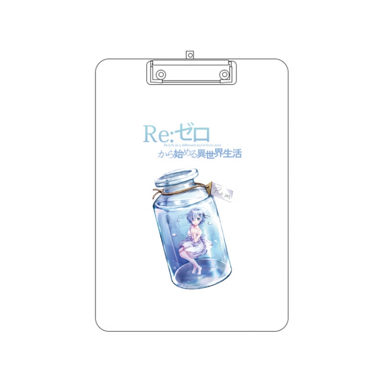 Re:Zero kara Hajimeru Isekai Seikatsu Double-sided pattern acrylic board clip writing board clip pad 31X22CM price for 2