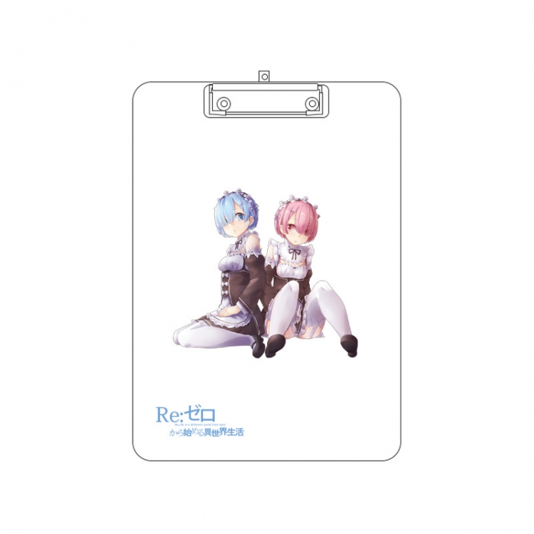 Re:Zero kara Hajimeru Isekai Seikatsu Double-sided pattern acrylic board clip writing board clip pad 31X22CM price for 2