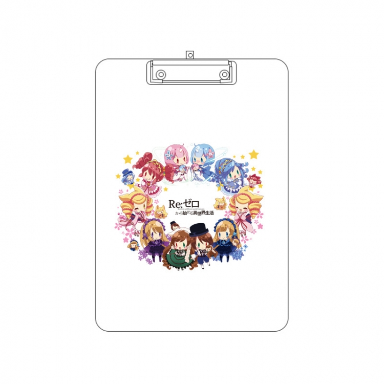 Re:Zero kara Hajimeru Isekai Seikatsu Double-sided pattern acrylic board clip writing board clip pad 31X22CM price for 2