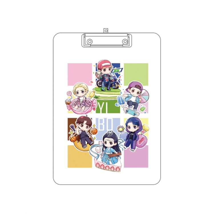 Wang Yibo Double-sided pattern acrylic board clip writing board clip pad 31X22CM price for 2 pcs