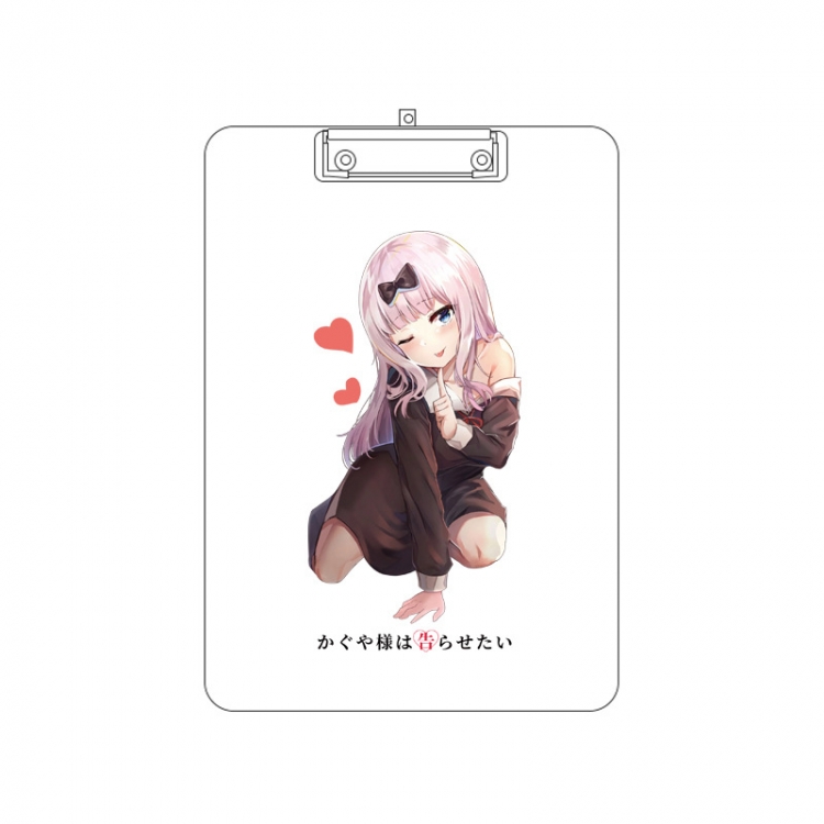 Kaguya-sama: Love Is War Double-sided pattern acrylic board clip writing board clip pad 31X22CM price for 2 pcs