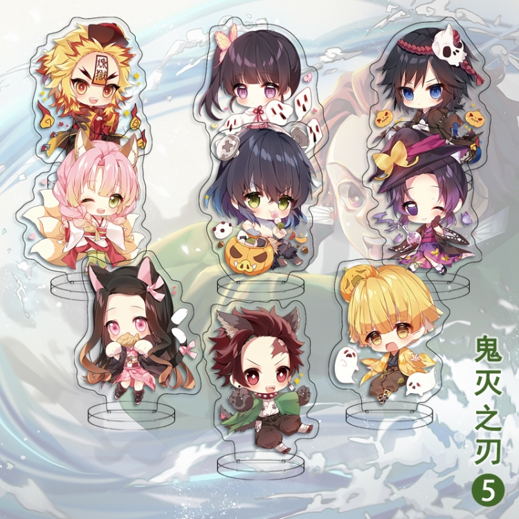 Demon Slayer Kimets Anime transparent acrylic Standing Plates Keychain 6cm a set of 9 price for 2 pcs