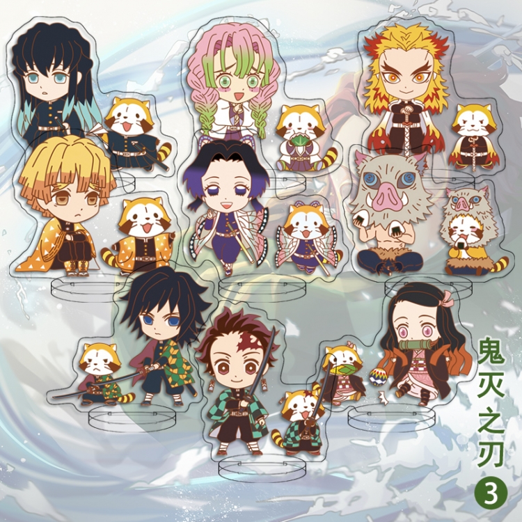 Demon Slayer Kimets Anime transparent acrylic Standing Plates Keychain 6cm a set of 9 price for 2 pcs
