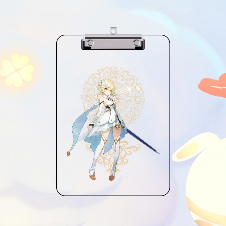 Genshin Impact Double-sided pattern acrylic board clip writing board clip pad 31X22CM price for 2 pcs