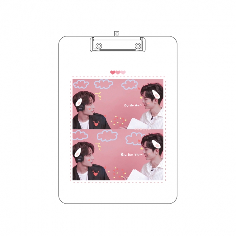 Bo Jun Yi Xiao Double-sided pattern acrylic board clip writing board clip pad 31X22CM price for 2 pcs