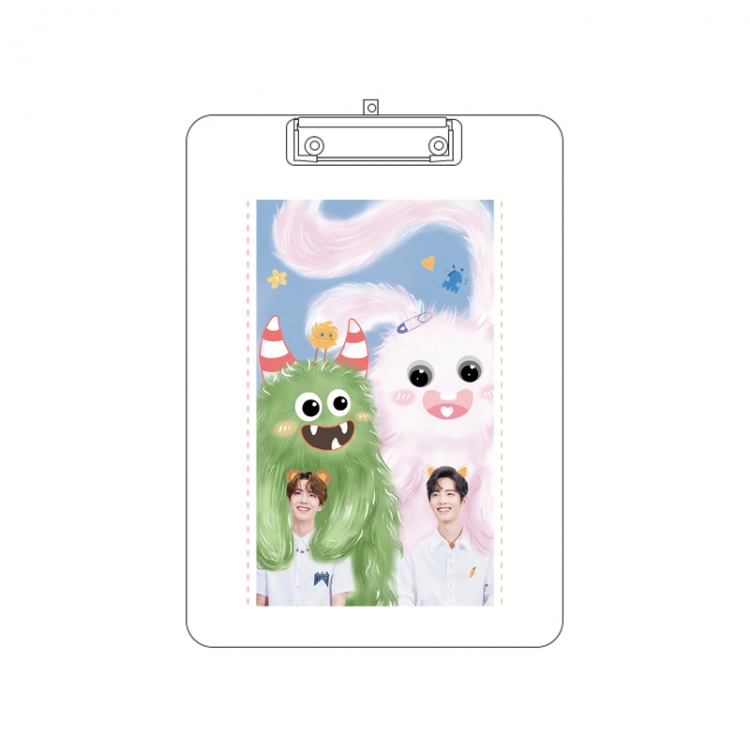 Bo Jun Yi Xiao Double-sided pattern acrylic board clip writing board clip pad 31X22CM price for 2 pcs
