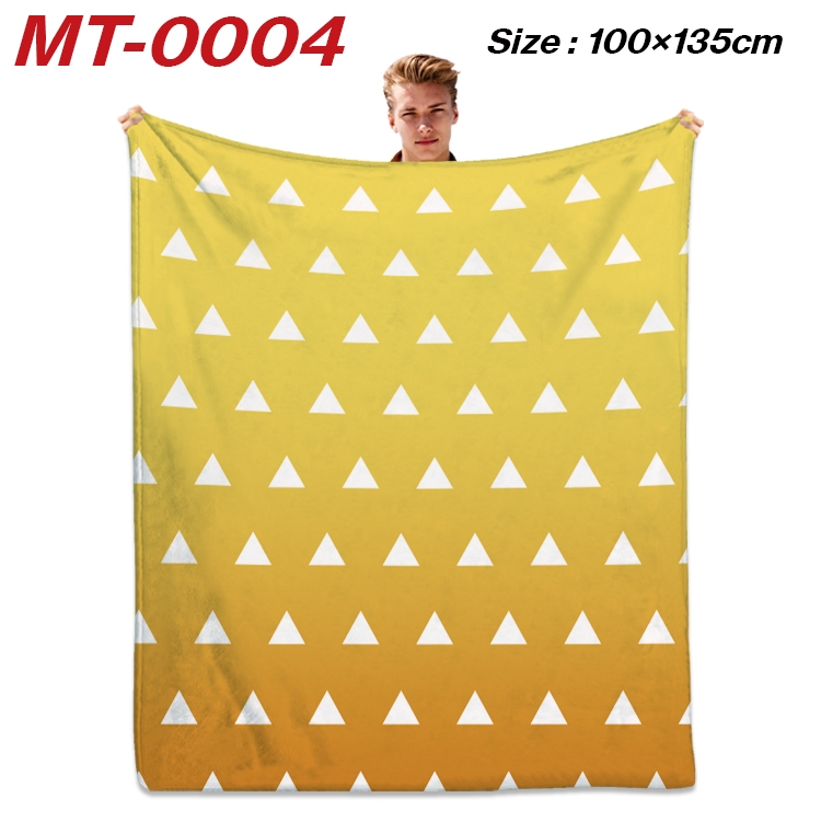 Demon Slayer Kimets Anime Flannel Blanket Air Conditioning Quilt Double Sided Printing 100x135cm MT-0004