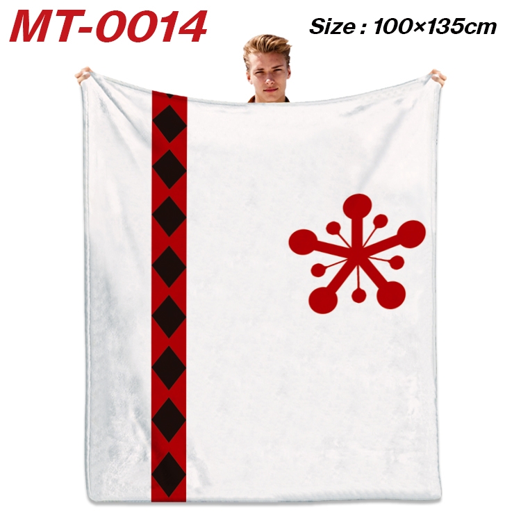 Demon Slayer Kimets Anime Flannel Blanket Air Conditioning Quilt Double Sided Printing 100x135cm MT-0015