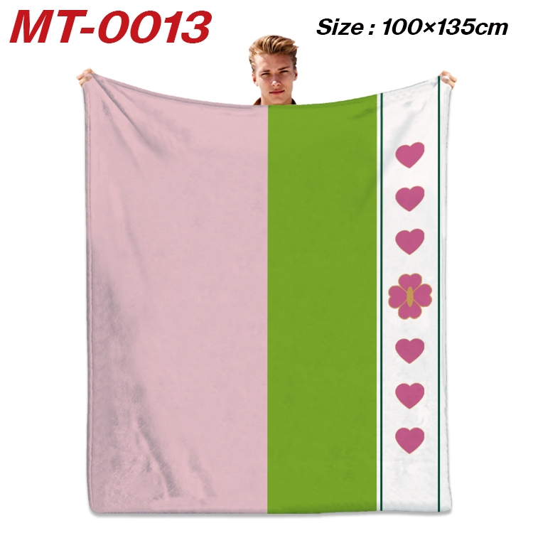 Demon Slayer Kimets Anime Flannel Blanket Air Conditioning Quilt Double Sided Printing 100x135cm  MT-0013