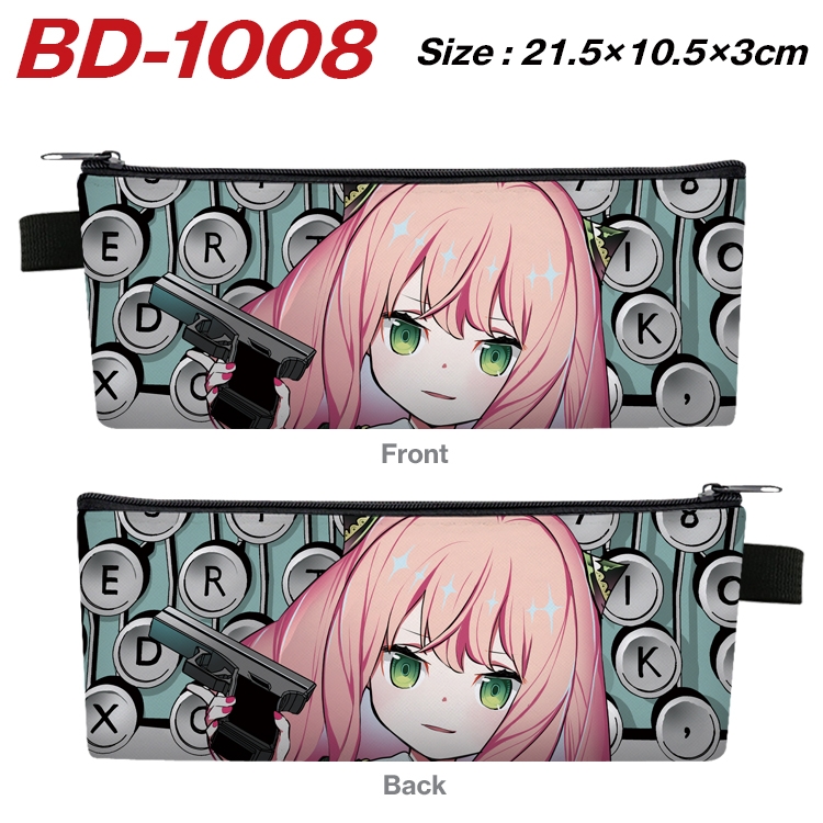 SPY×FAMILY Anime Peripheral PU Leather Zipper Pencil Case Stationery Box 21.5X10.5X3CM BD-1008