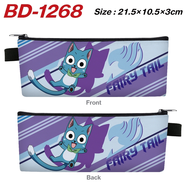 Fairy tail Anime Peripheral PU Leather Zipper Pencil Case Stationery Box 21.5X10.5X3CM BD-1268