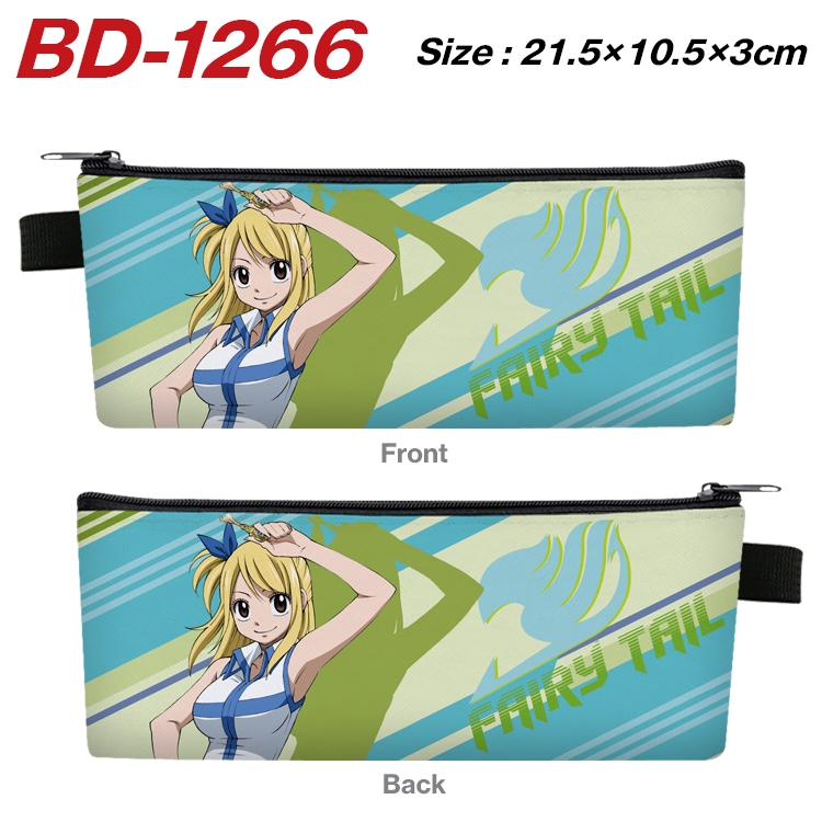 Fairy tail Anime Peripheral PU Leather Zipper Pencil Case Stationery Box 21.5X10.5X3CM  BD-1266