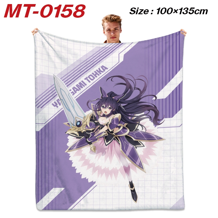 Date-A-Live Anime Flannel Blanket Air Conditioning Quilt Double Sided Printing 100x135cm MT-0158