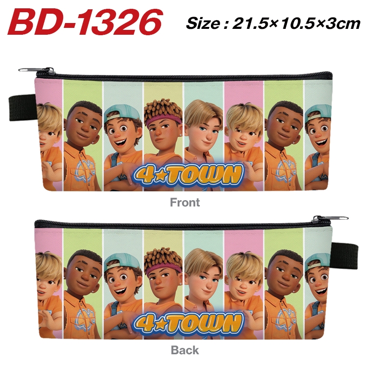 Turning Red Anime Peripheral PU Leather Zipper Pencil Case Stationery Box 21.5X10.5X3CM BD-1326