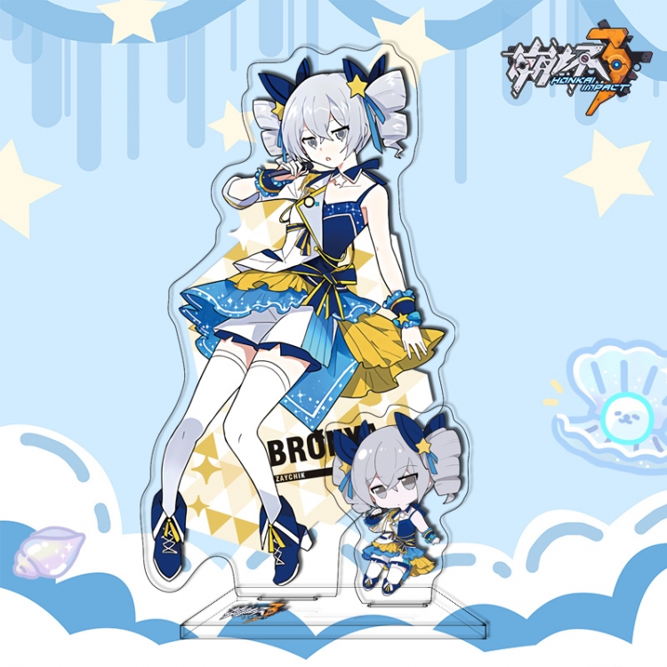 Collapse 3 double plug Anime characters acrylic Standing Plates Keychain 16cm