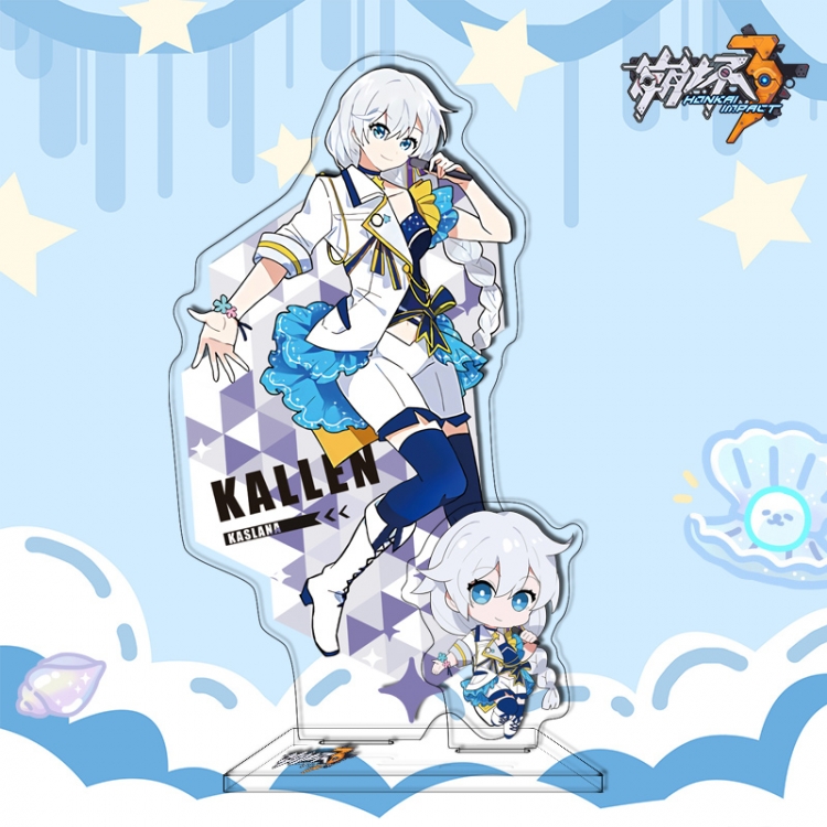 Collapse 3 double plug Anime characters acrylic Standing Plates Keychain 16cm