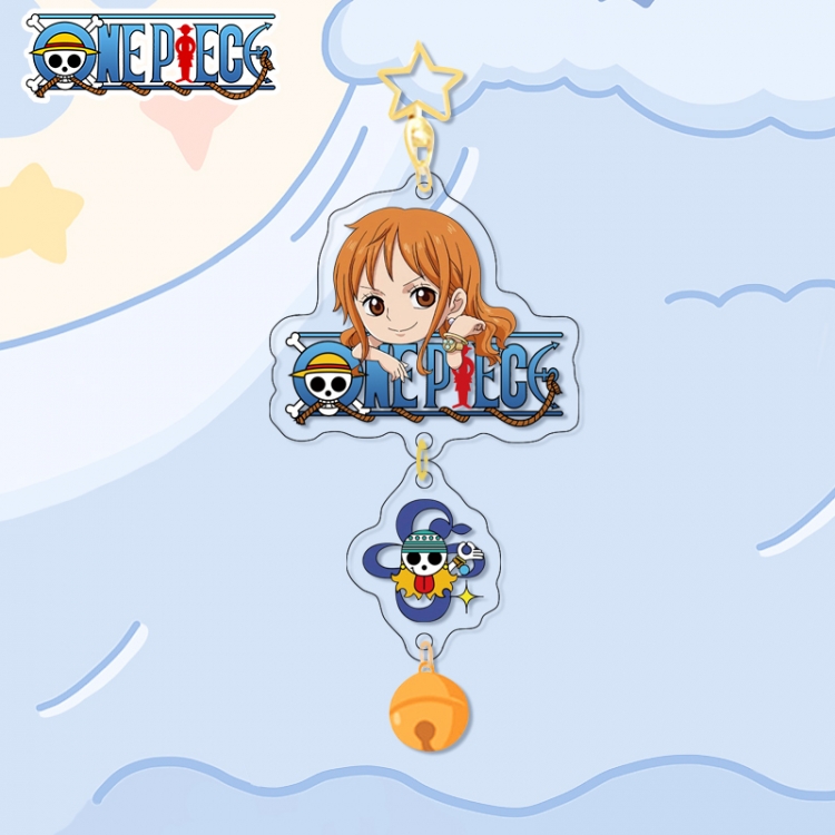 One Piece Colorful Bell Pendant Keychain Acrylic Pendant price for 5 pcs