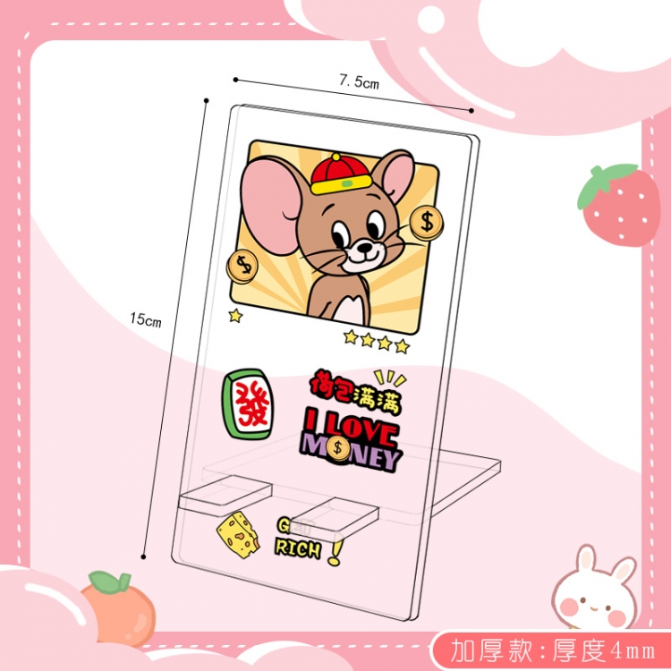 Tom and Jerry Cartoon Double Sided Acrylic Thickened Mobile Phone Holder 15X7.5CM price for  5 pcs