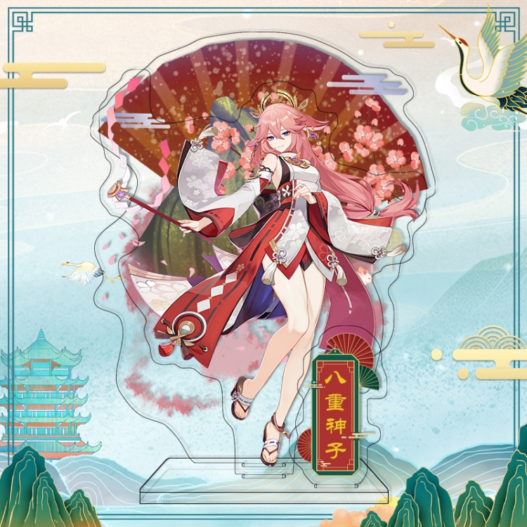 Genshin Impact  acrylic big Standing Plates Keychain 17CM＋16CM 6.5CM 9.4CM