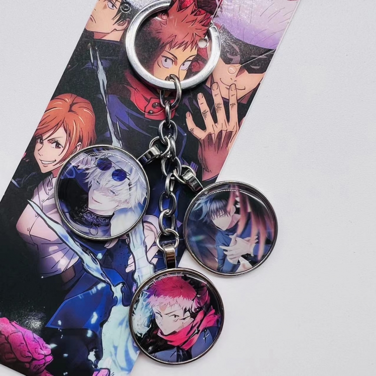 Jujutsu Kaisen Anime Cartoon 3 Pendant metal Keychain Bag Pendant