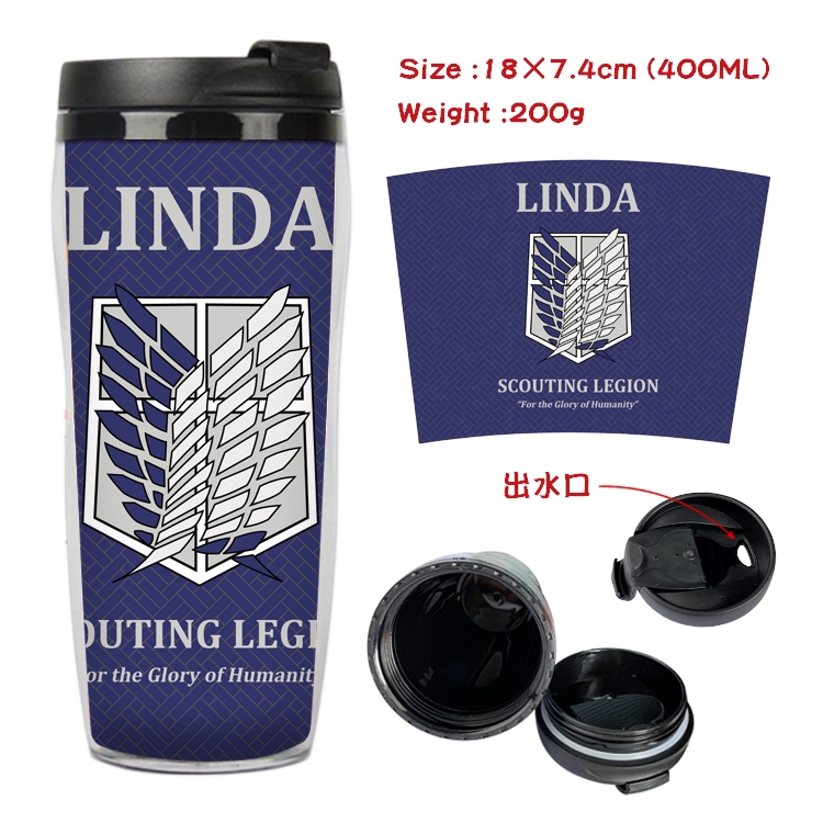 Shingeki no Kyojin Anime Starbucks Leakproof Insulated Cup 18X7.4CM 400ML