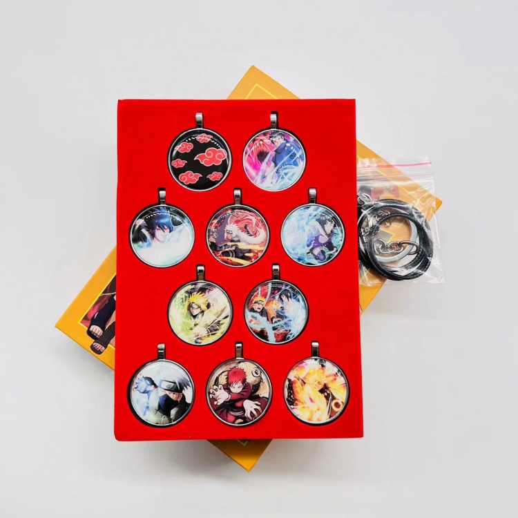 Naruto Anime Peripheral Pendant Necklace a set of 10 style A