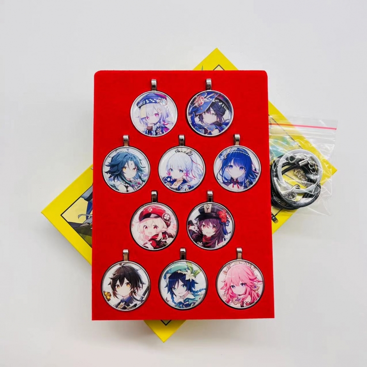 Genshin Impact  Anime Peripheral Pendant Necklace a set of 10 style A