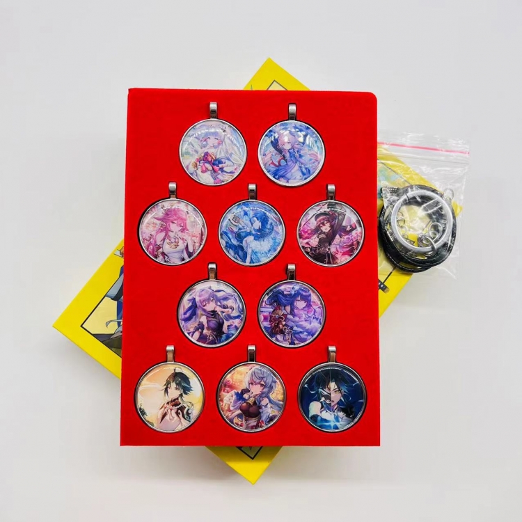 Genshin Impact Anime Peripheral Pendant Necklace a set of 10 style B