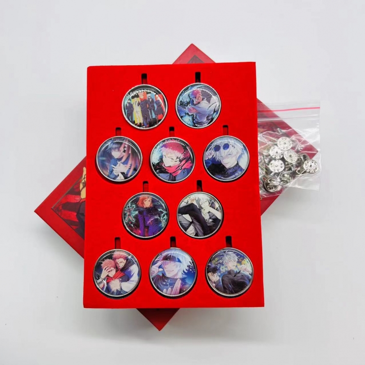 Jujutsu Kaisen Anime peripheral box brooch badge a set of 10 style A